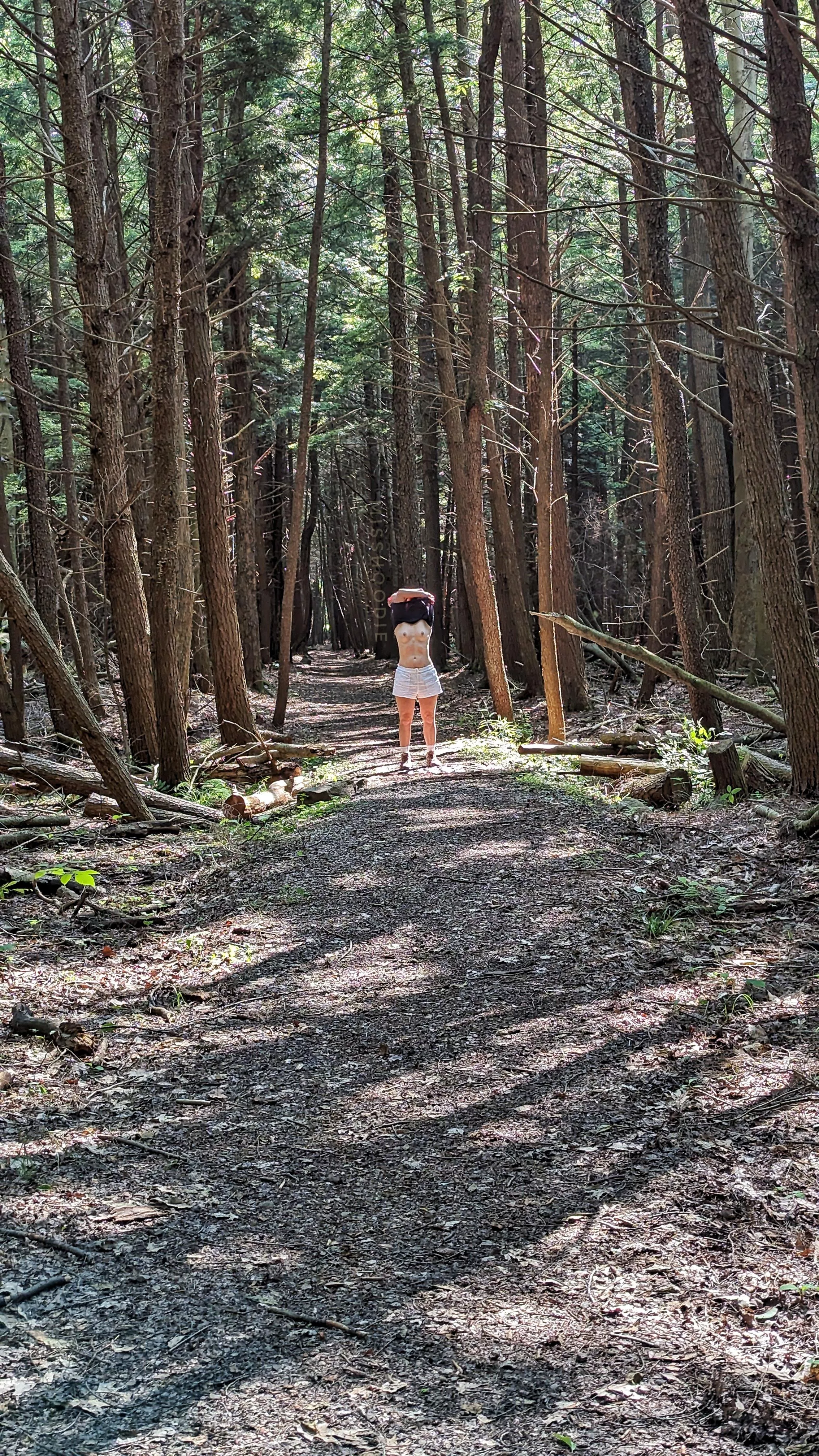 Flashing in the wide open forest posted by MissHoodie