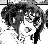 LF Mono Source: 1girl (perhaps 2), glasses, shirt, short hair, dark hair, bangs, messy hair, ponytail, hair bun posted by thighlover46