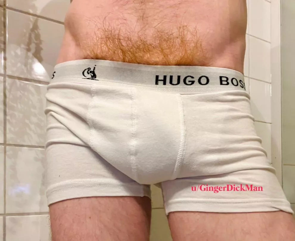 My fire crotch can’t be in my boxers anymore. Do I need to adjust my pubes or just go around like this? :) posted by GingerDickMan