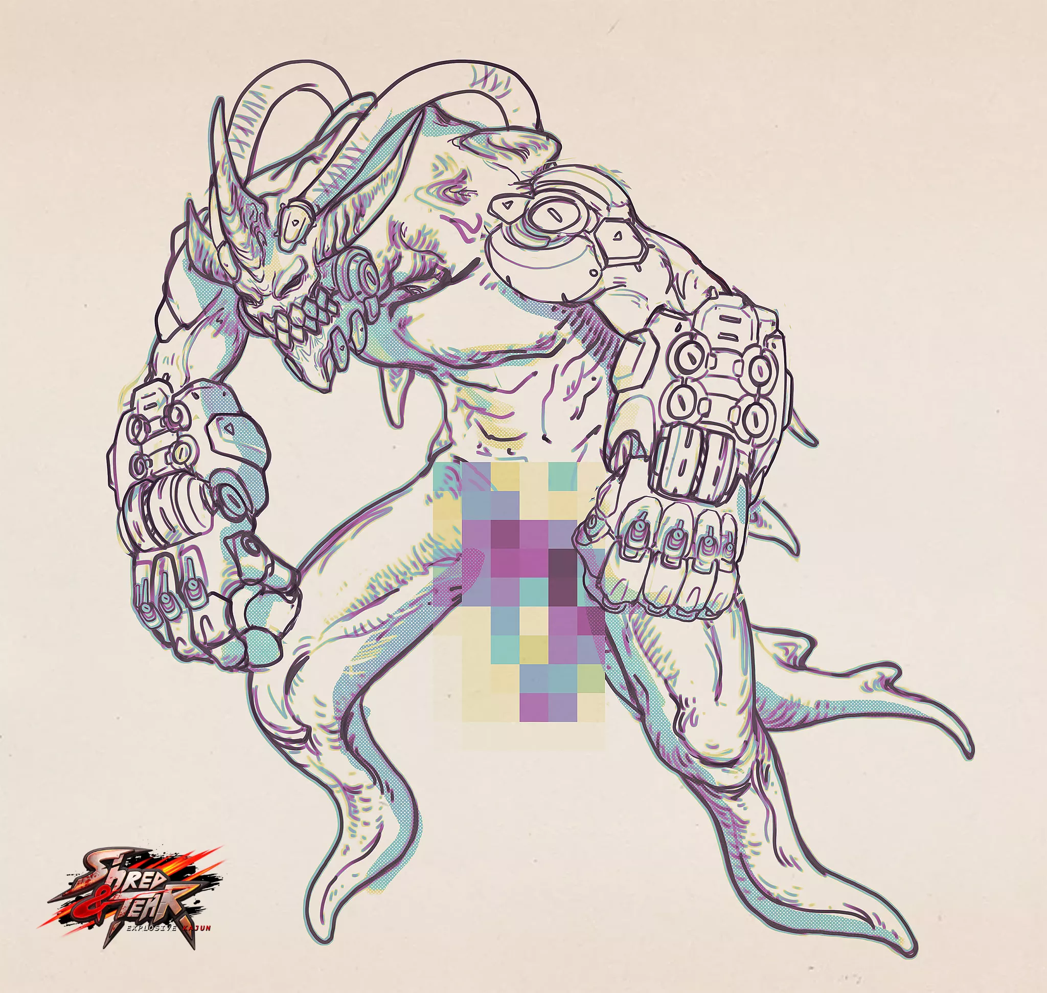 My protagonist will have to face this gentleman in the game [OC - Shred & Tear: Explosive Kajun] posted by pdd_lrs