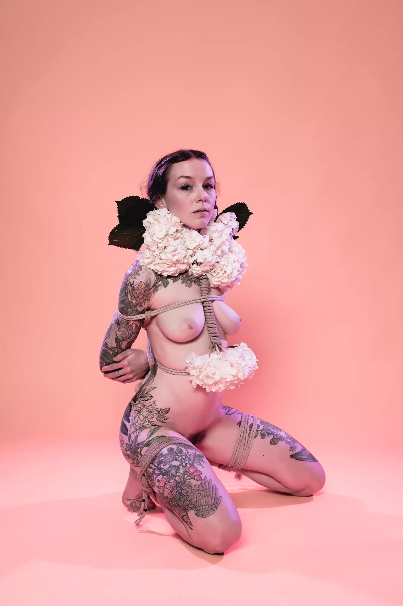 Finch Linden in a floral tie - rope and photo by me OC posted by CrushedVelvetX