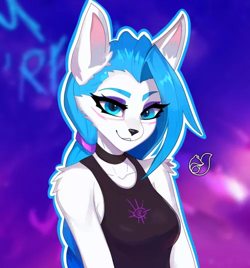 Furry version of Jinx from LoL! (by me) by OliviaLovesFur