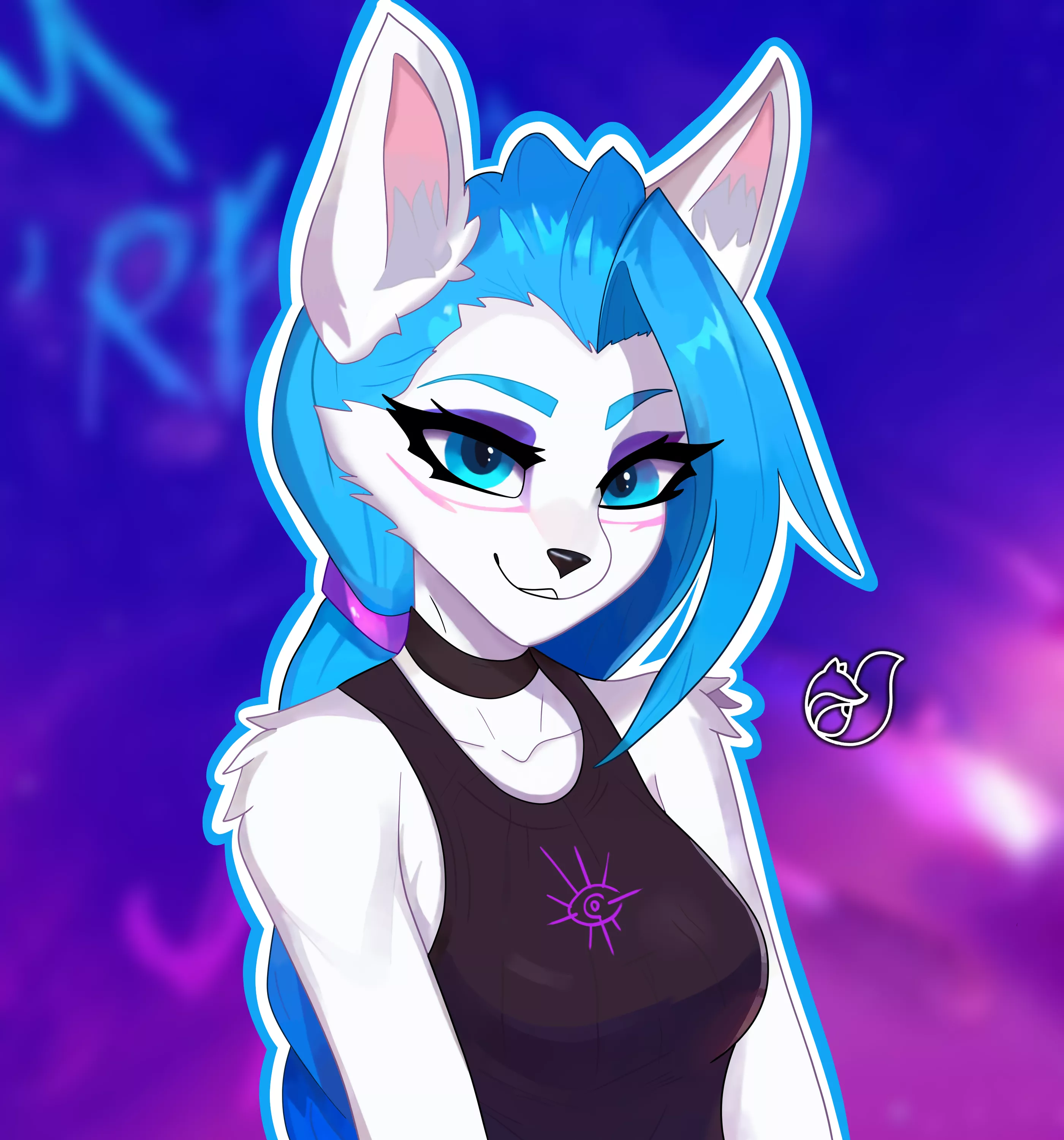 Furry version of Jinx from LoL! (by me) posted by OliviaLovesFur