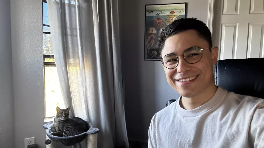 Just a boy and his cat by everestalted