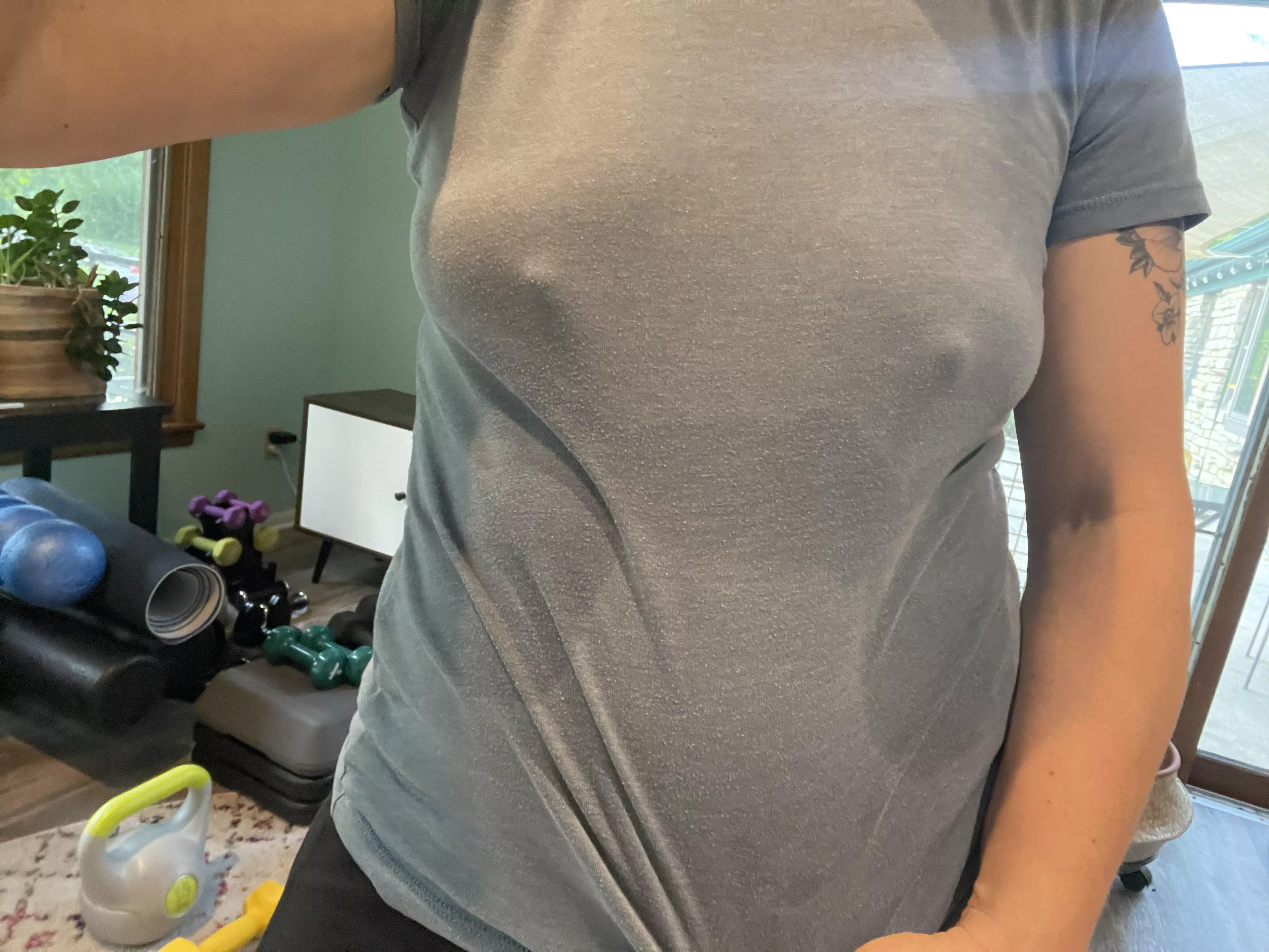 No bra and sweat soaked posted by Mrsteasertoes