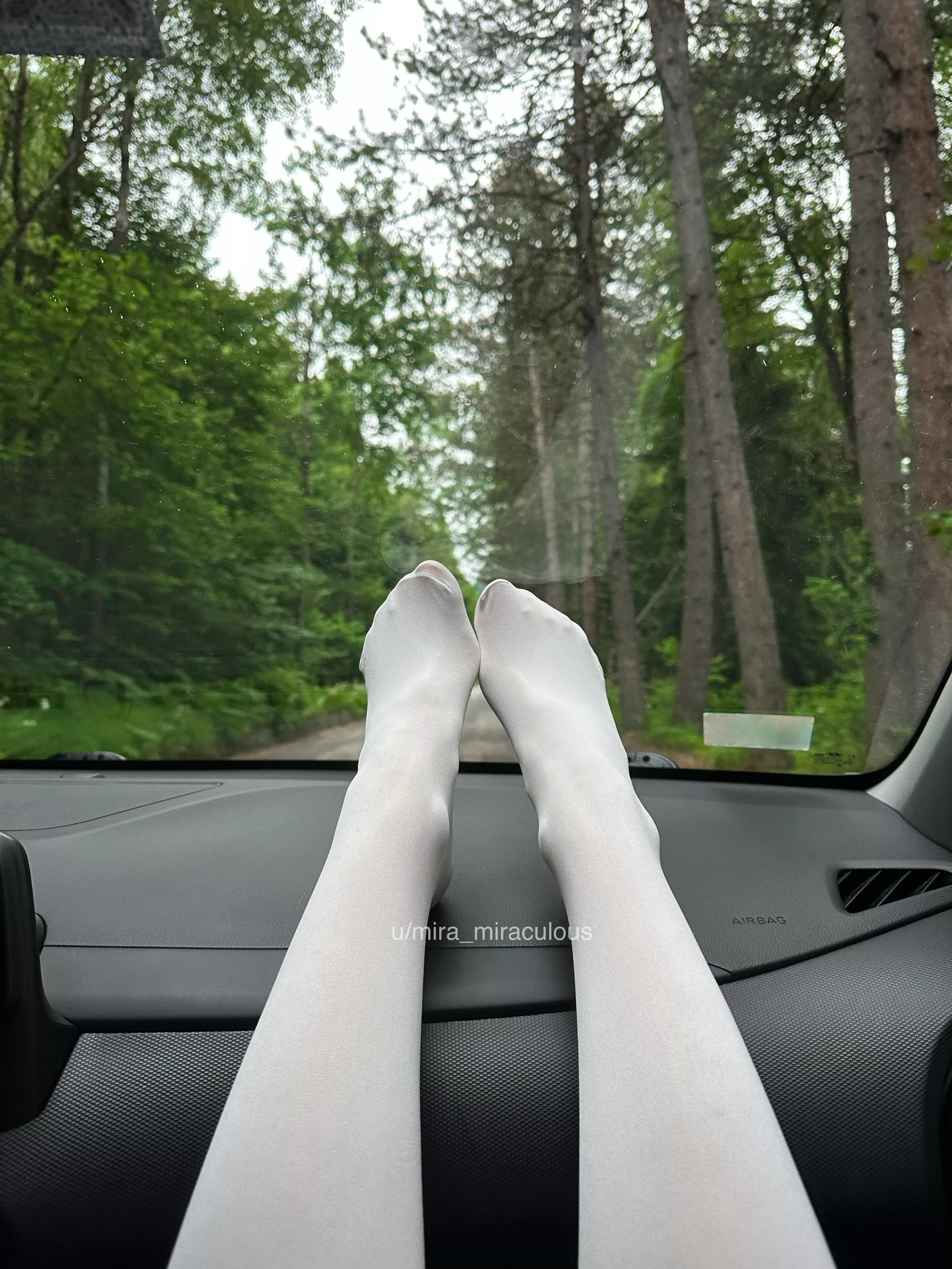 white tights in nature 🌱 posted by Mira_Miraculous