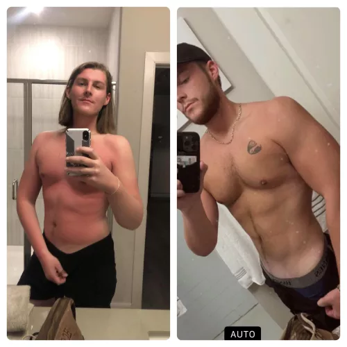 After a year of working out and changing my lifestyle, finally happy with my body for the first time in my life. by Zanpakyou