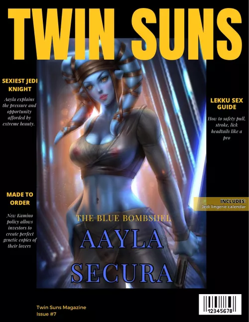(Ayuasap)(OC) Aayla Secura graces the cover of Twin Suns Magazine Issue #7 after being named “Sexist Jedi Knight” by yourguybread