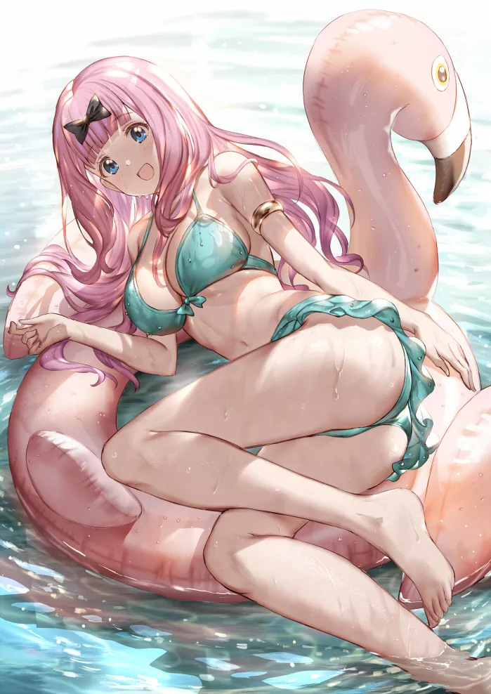 Chika on a floaty (By 77gl) posted by queshu22