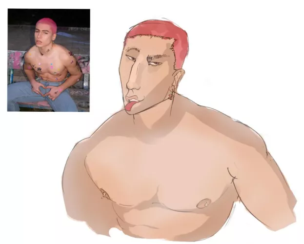 Drawing based off a pretty guy I saw on tumblr by Danielhasapaintbrush