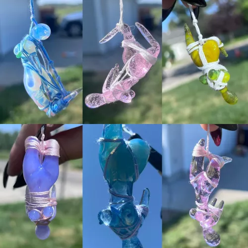 glass shibari figures made by me by LissaMelts
