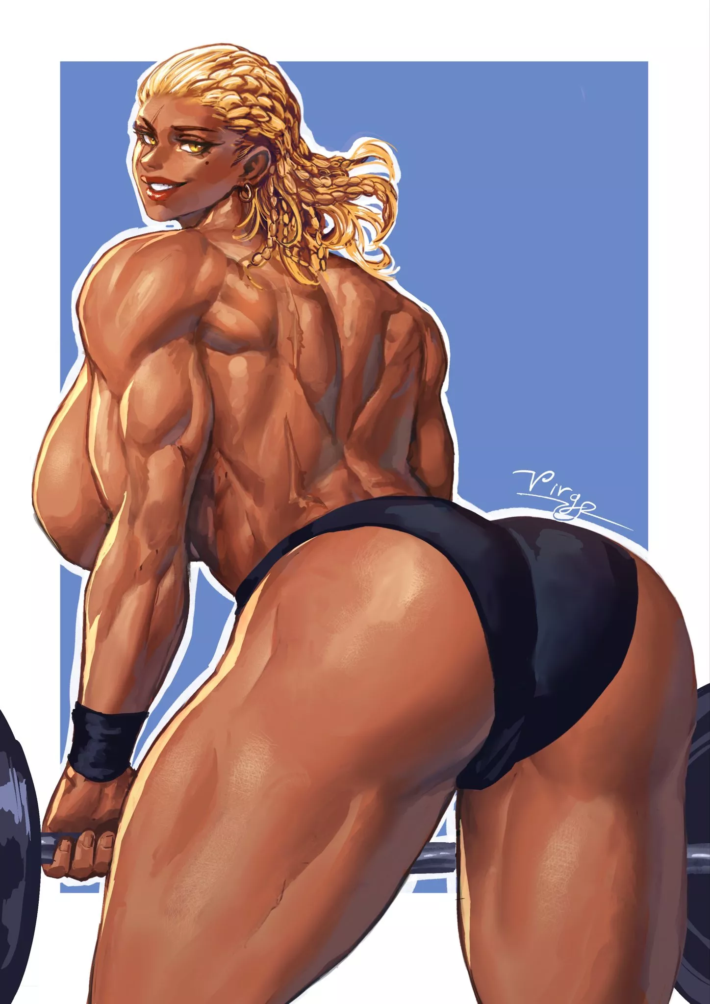Muscle Girl's Back (VirgoArt) [Original] posted by Kuro-Oji
