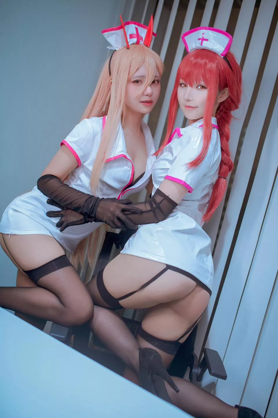 Naughty nurses Makima & Power (Hanari & Yuyuko) Chainsaw Man posted by xenobitex