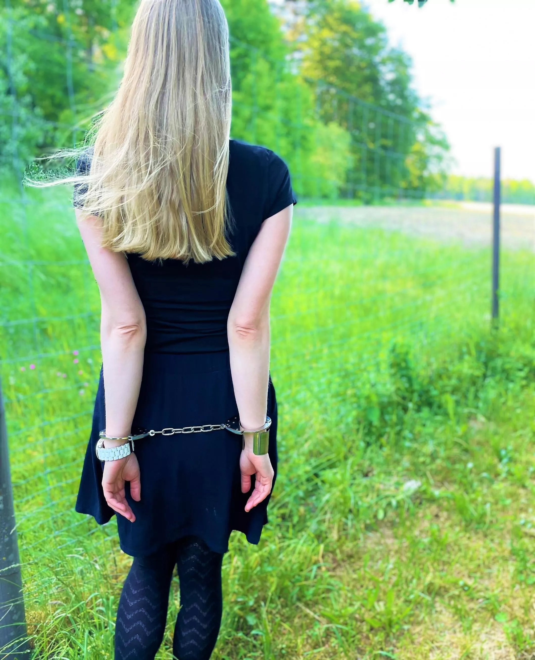 [OC] Taking a walk while cuffed posted by JessicaShackled