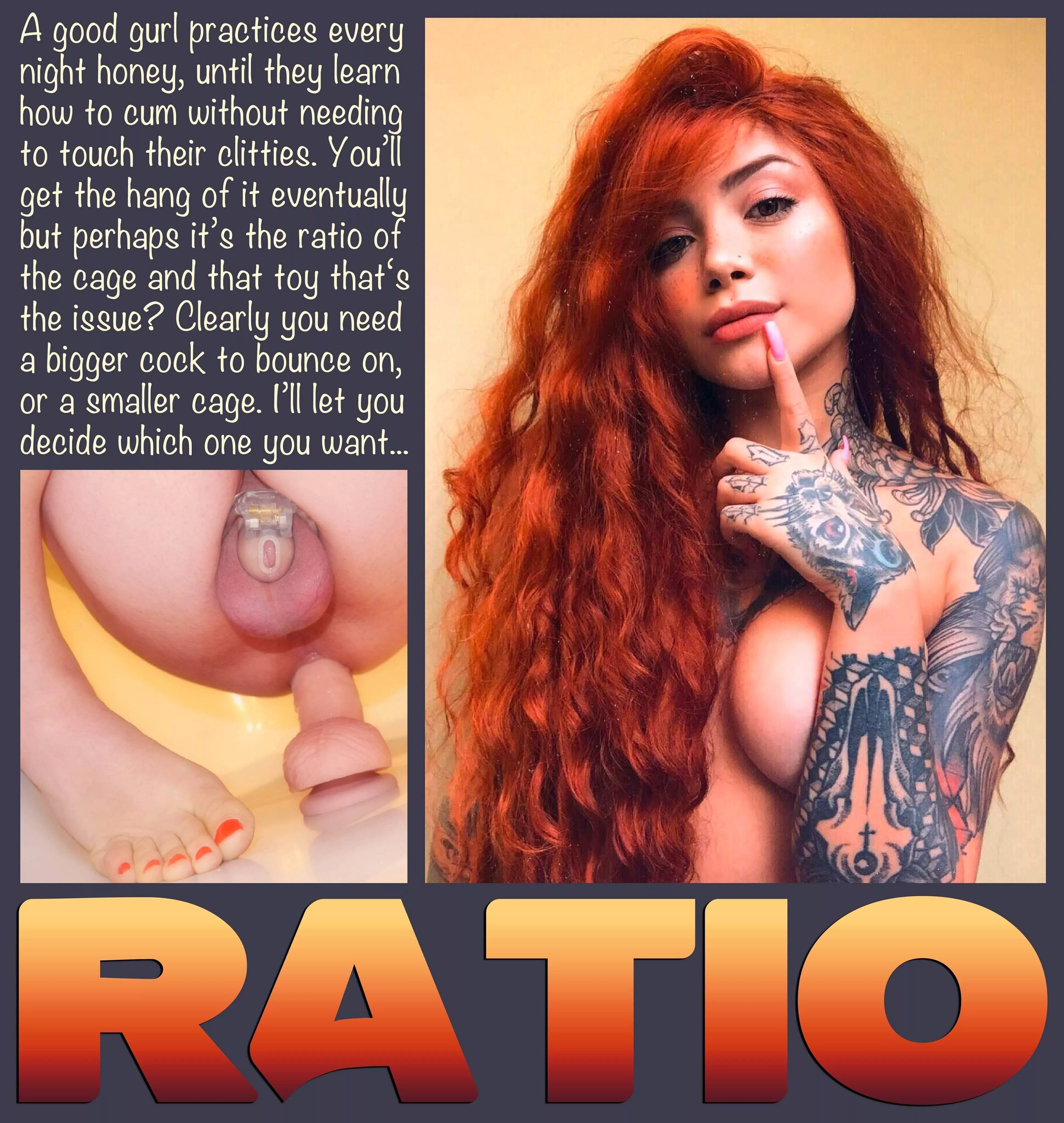 RATIO [chastity] [femdom] [dildo] posted by Teas_Denial