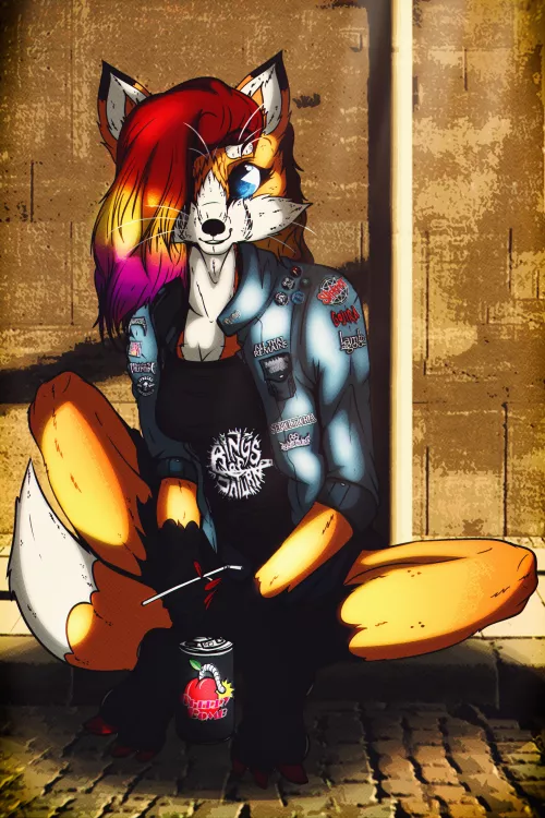 Ruffled hair, but colorful! (Art by me 0l-Fox-l0) by 0l-Fox-l0