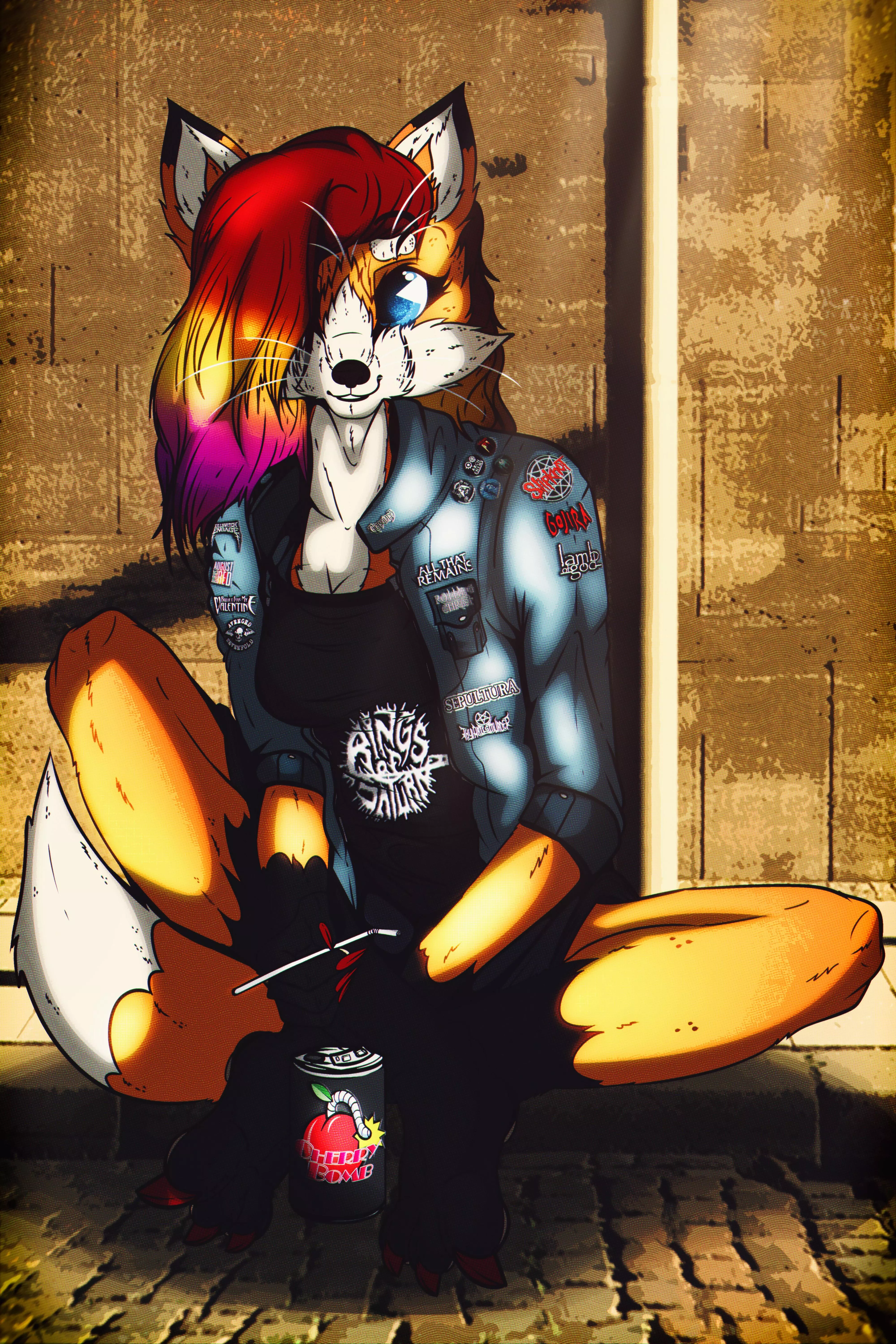 Ruffled hair, but colorful! (Art by me 0l-Fox-l0) posted by 0l-Fox-l0