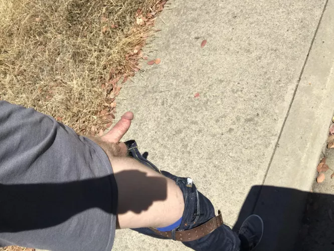 Stepped outside of car on busy road by Middleagefun