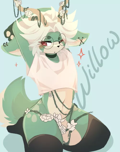 Willow deer (art by me @arki_parki) by Krispei100