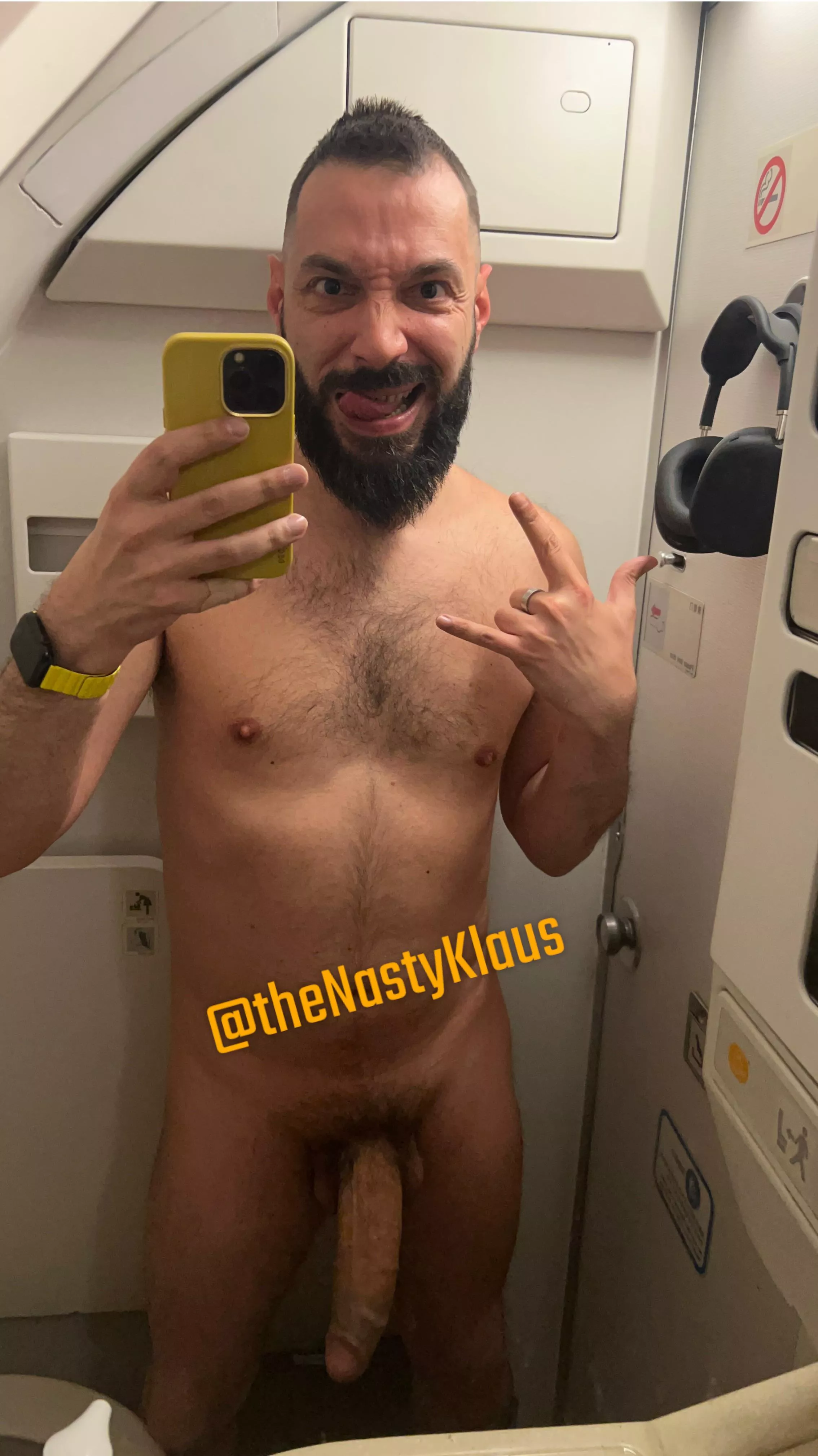 Bearded, boned and bored on a plane posted by theNastyKlaus