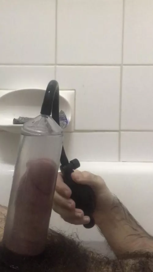 I recommended a penis pump to a friend of mine who was self conscious of having a skinny penis and he sent me a photo of filling up the tube by Sweet_Speech6748