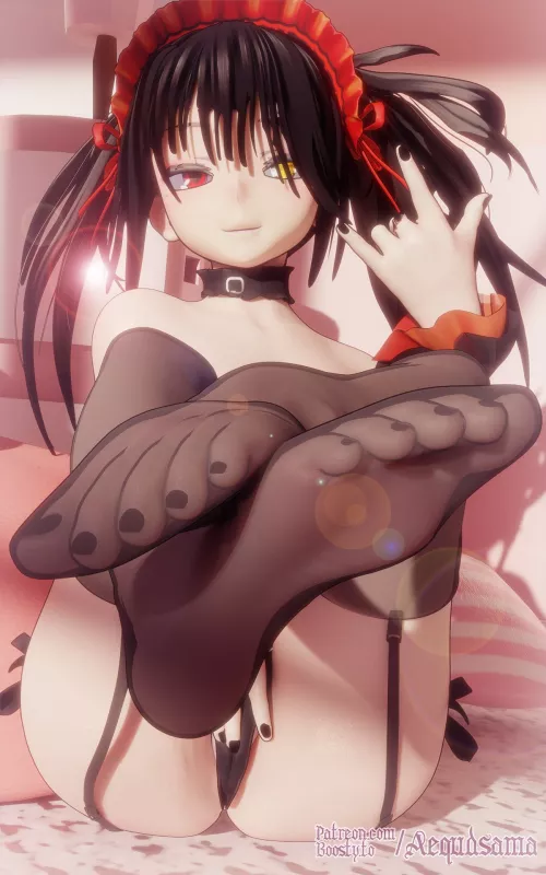 Kurumi's Feet in stockings [Date A Live] (Aequd) by Aequd