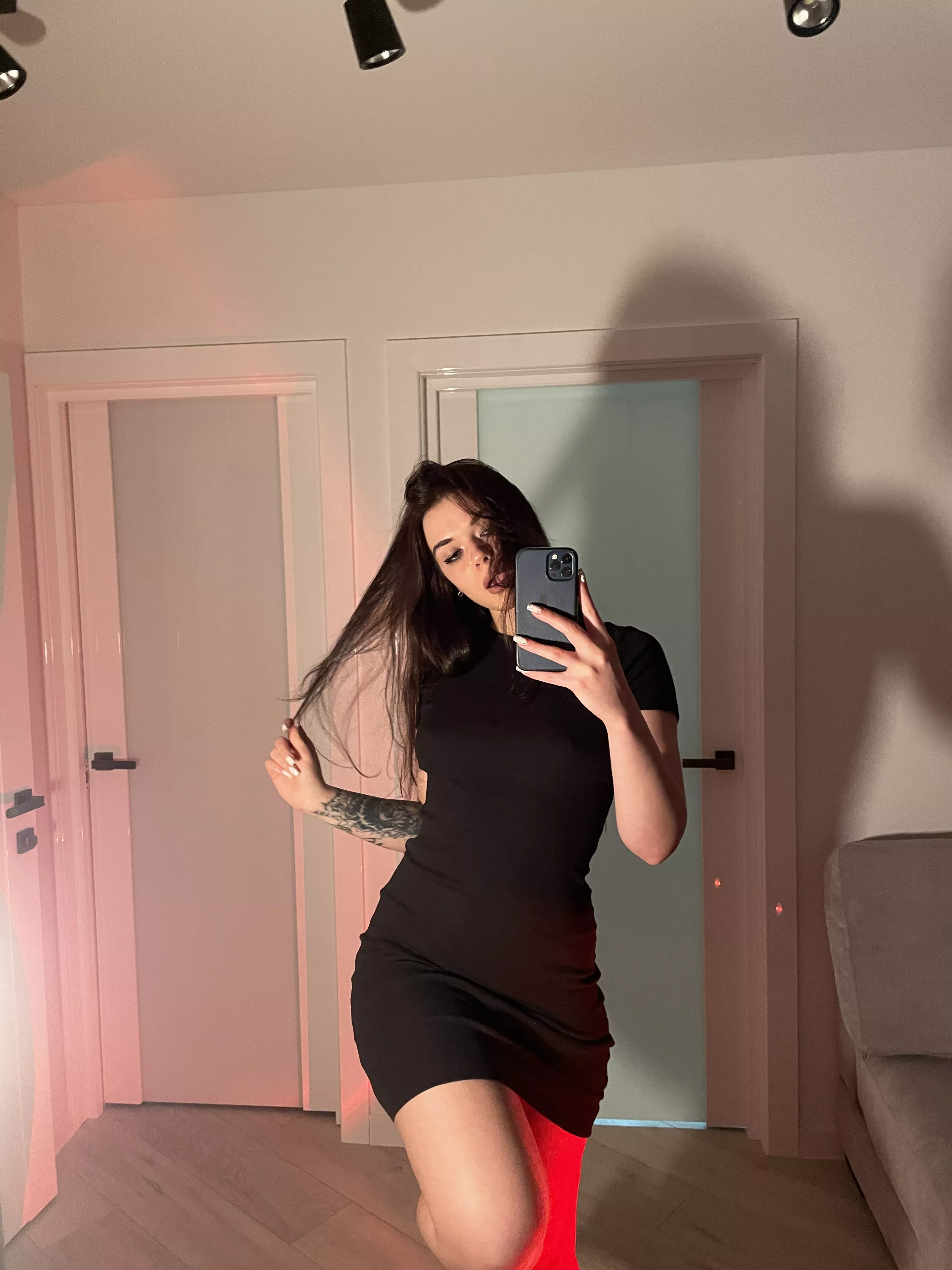 The black color of my dress suits me posted by Spirallyscruple55