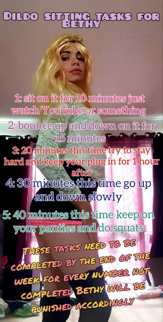 Weekly chores from daddy! 😊🥵 posted by BethyFemboy