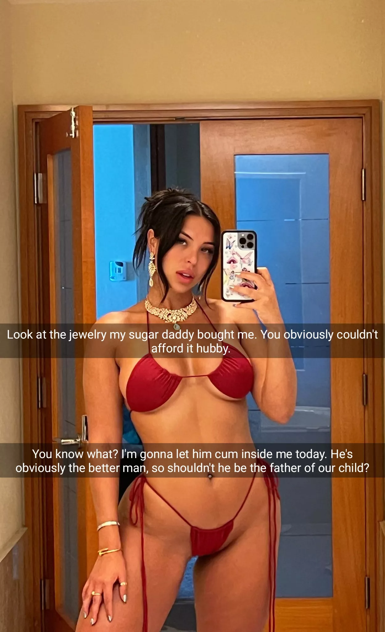 You can't compete with her millionaire sugar daddy. Now quit crying and think about how you'll raise his kids posted by SampleFluid