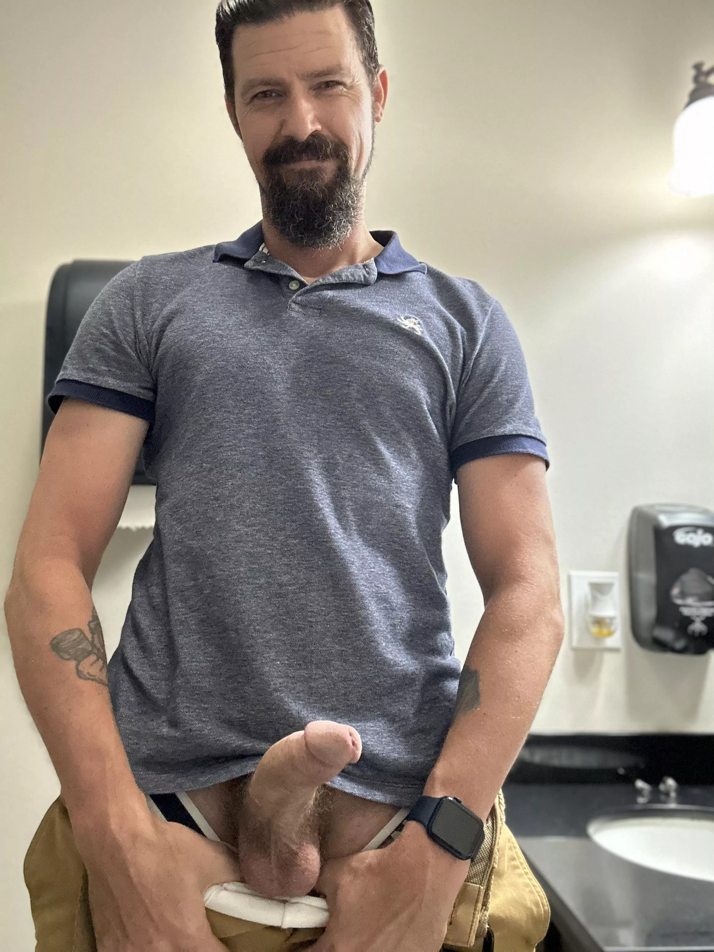 Anyone want to join this (43) daddy for some work bathroom fun? posted by BikerBeau