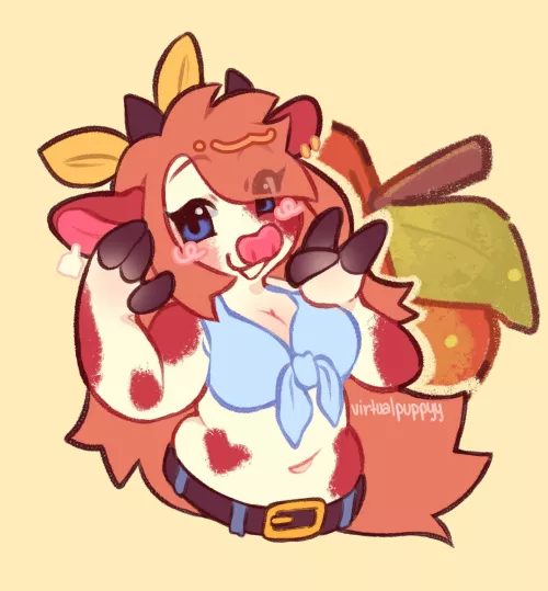 Apple cow! (art by me, virtualpuppyy on Twitter) by -Spooders-