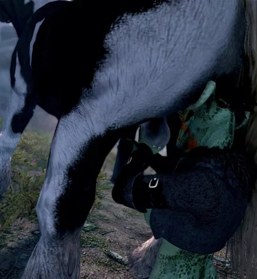 Helping out a needy horse by scalie-porn-account