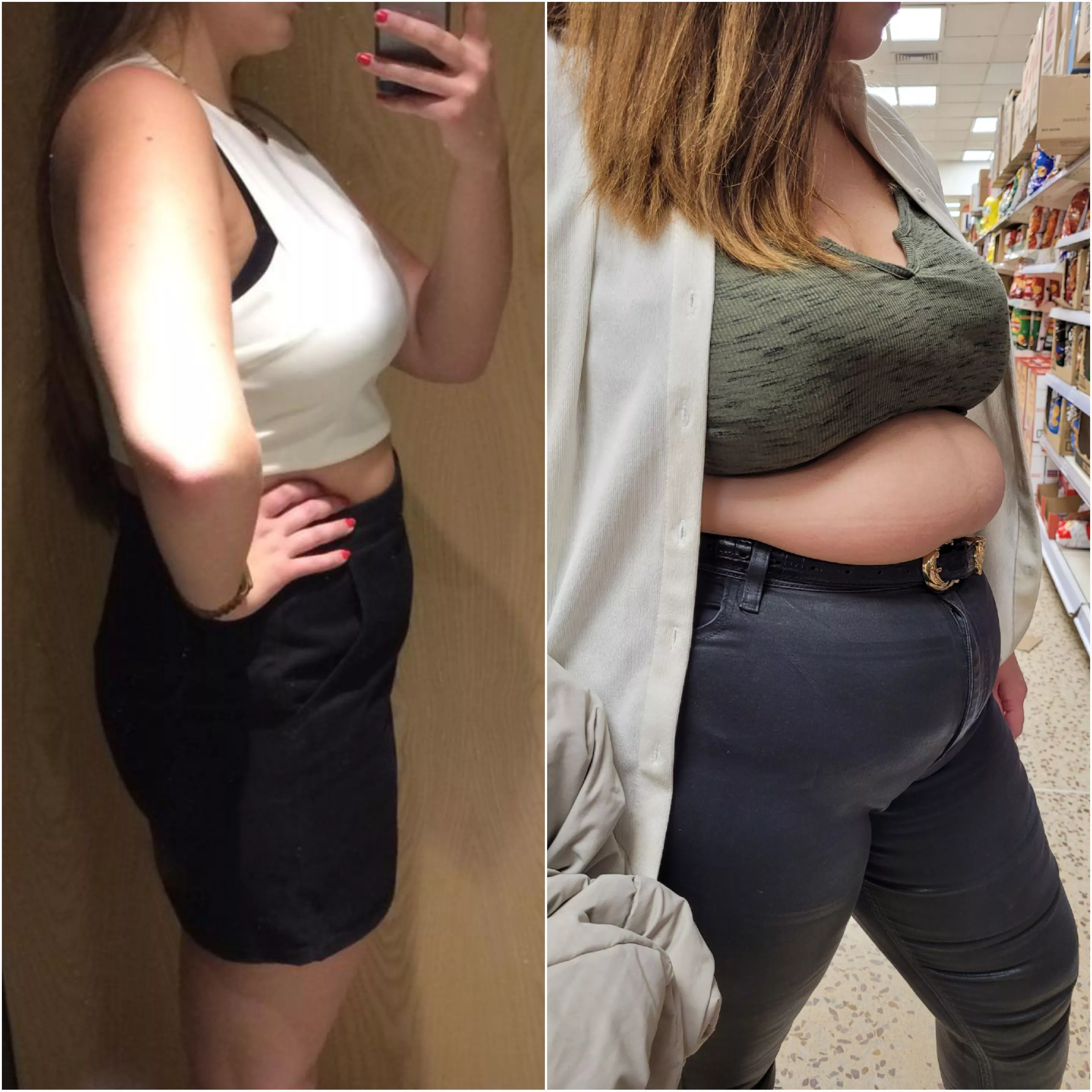 I love how much my belly bulges out now 😮‍💨 posted by Vincintas