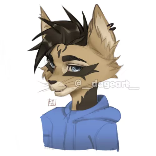 I'm getting comfortable drawing portraits so here is my first fursona.. I guess it needs a full body design uwu by dageLuwu