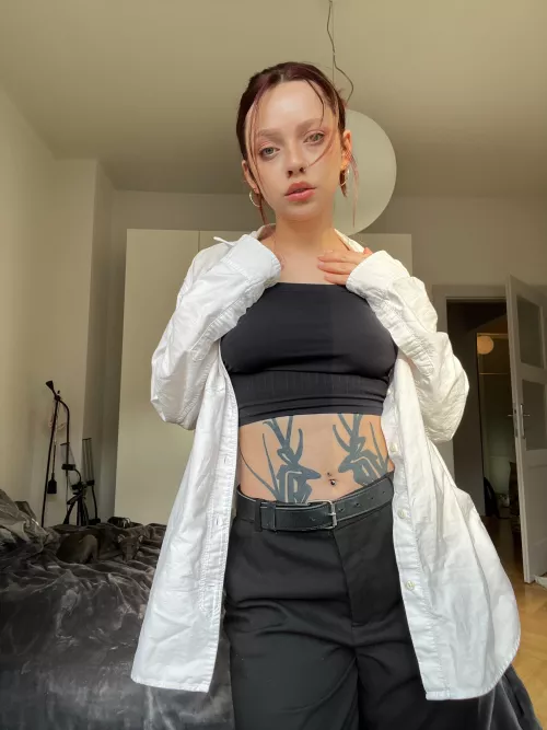 Showing my cute tattooed tummie by ShrillyLeave