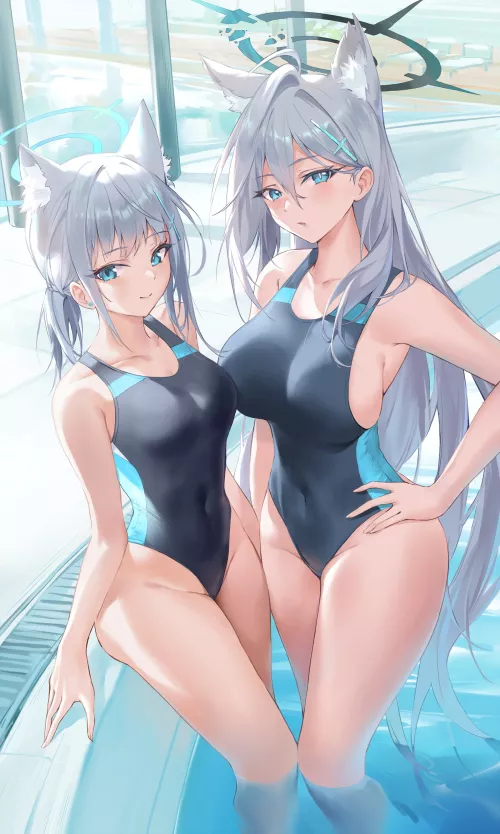 Swimsuit Shiroko & Terror [Blue Archive] by CheetahSperm18