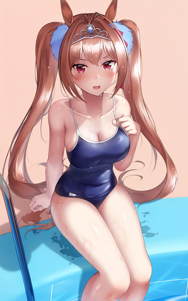 Daiwa Scarlet Resting at the Poolside [Uma Musume] (Shirosaba) posted by ecchi_neko