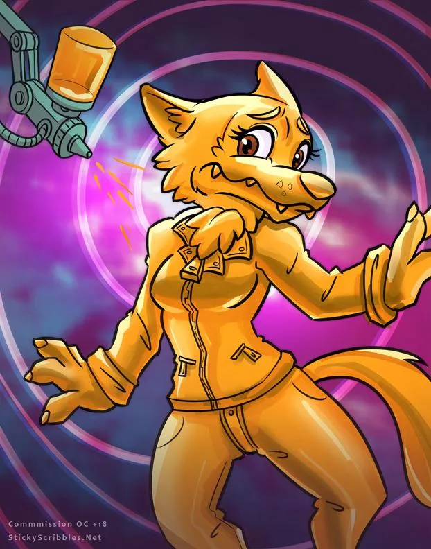 [F>Inanimate] OC Gold Wolf ASFR Transformation posted by 24Emma