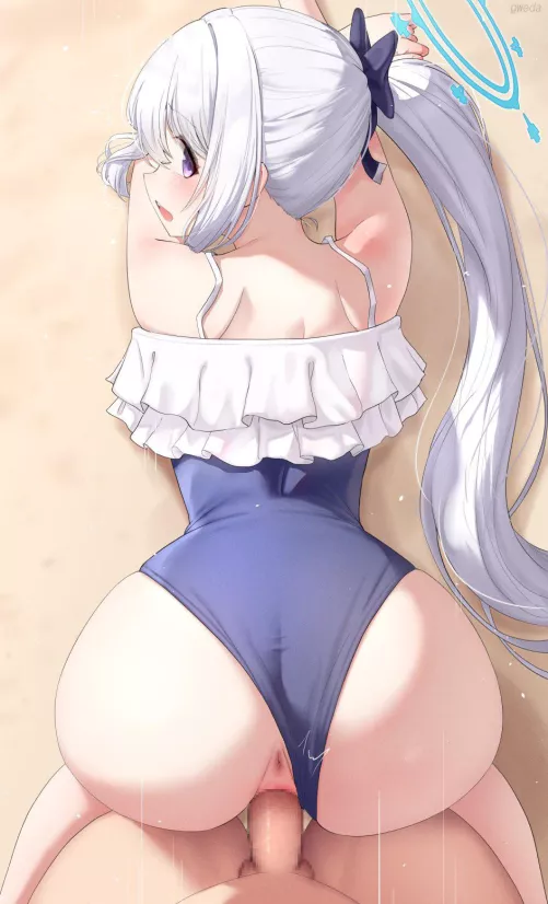 Pounding Miyako’s Booty (Blue Archive) by Lewdeology