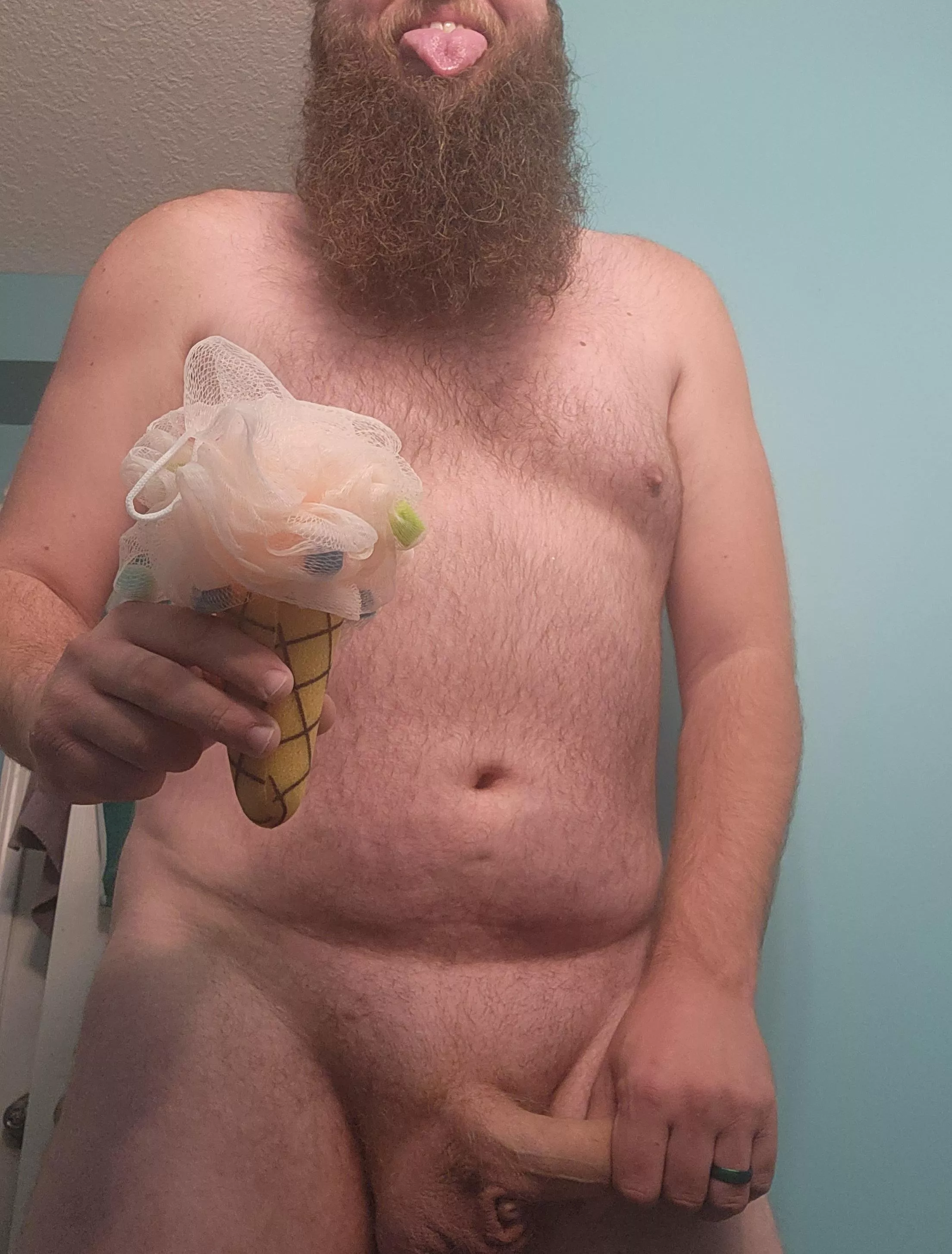 Cub who wants to share his dessert! 😜🍦 posted by BeardeddBombshell