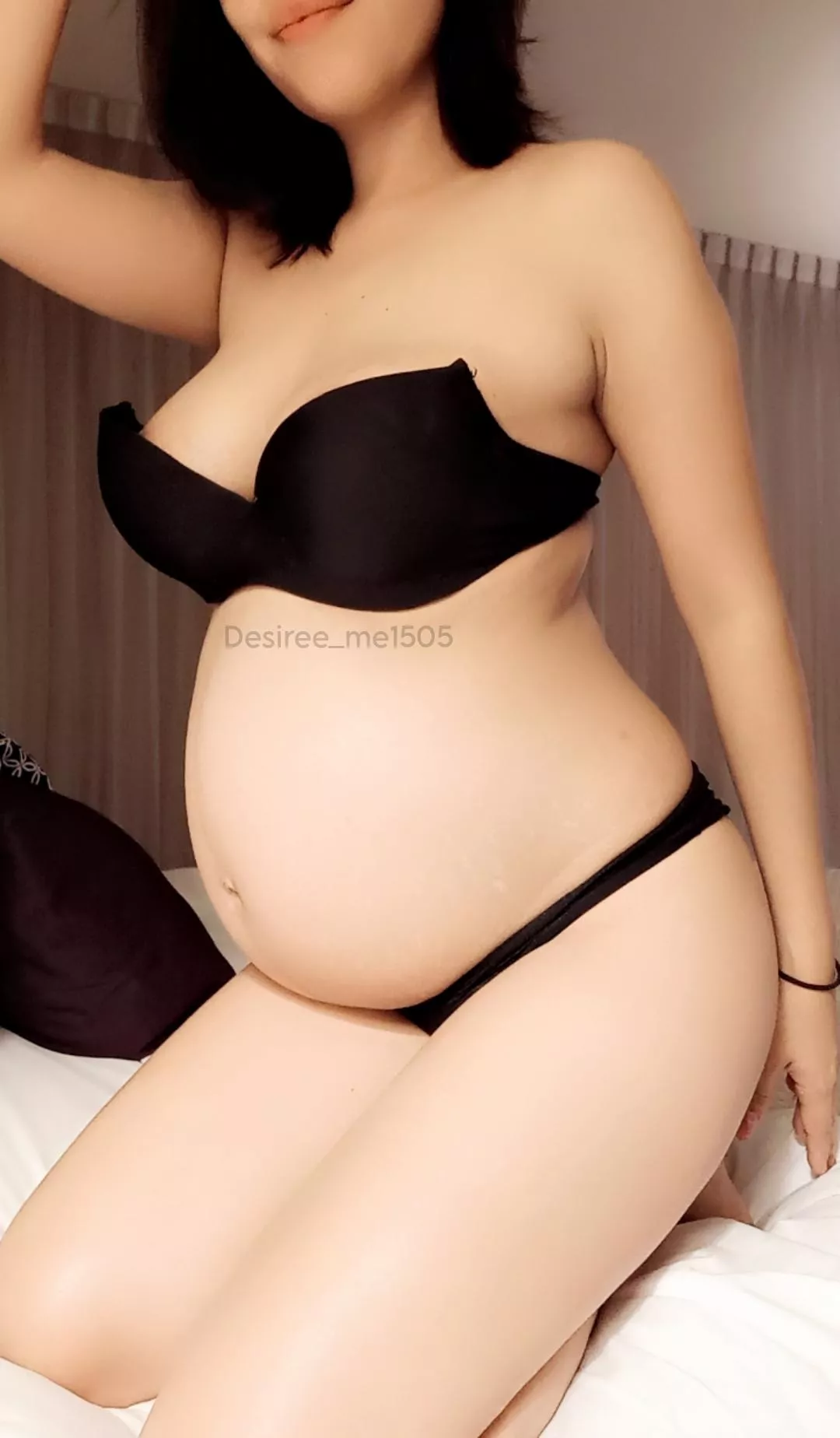 I think a pregnant body will always look good in lingerie. What do you think? posted by Desiree_me1505