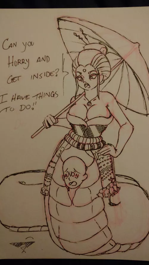 {Image}Geisha Lamia meal(art by me) by DarkUrsaman