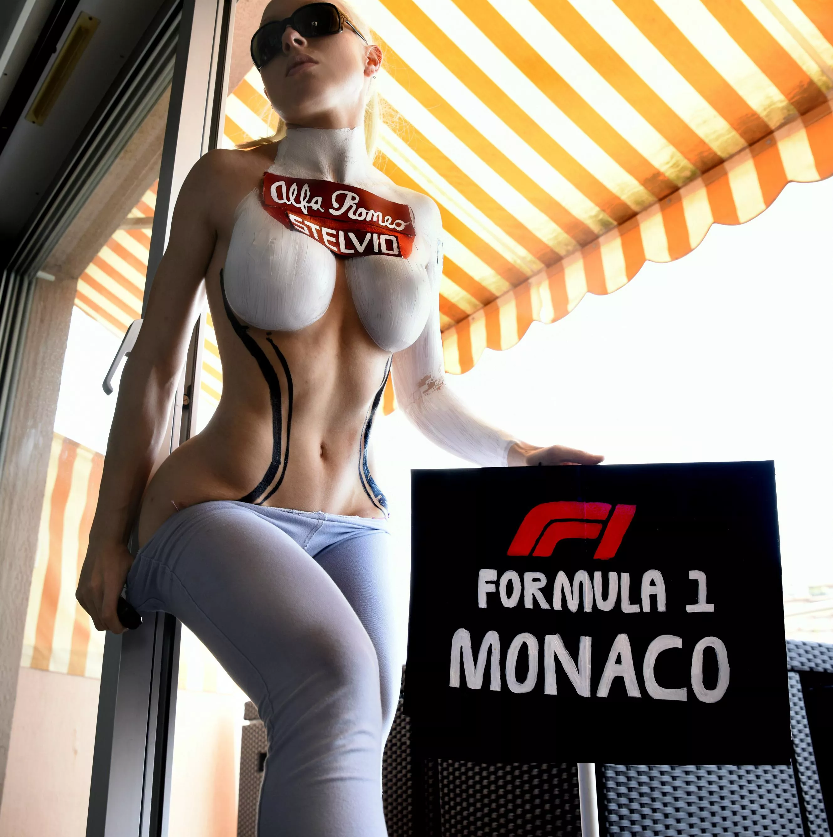Kimi Raikkonen of Alfa Romeo - Bodypaint Cosplay for Formula 1 2020, painted and shot in Monaco during the Grand Prix weekend! posted by tweetieepie