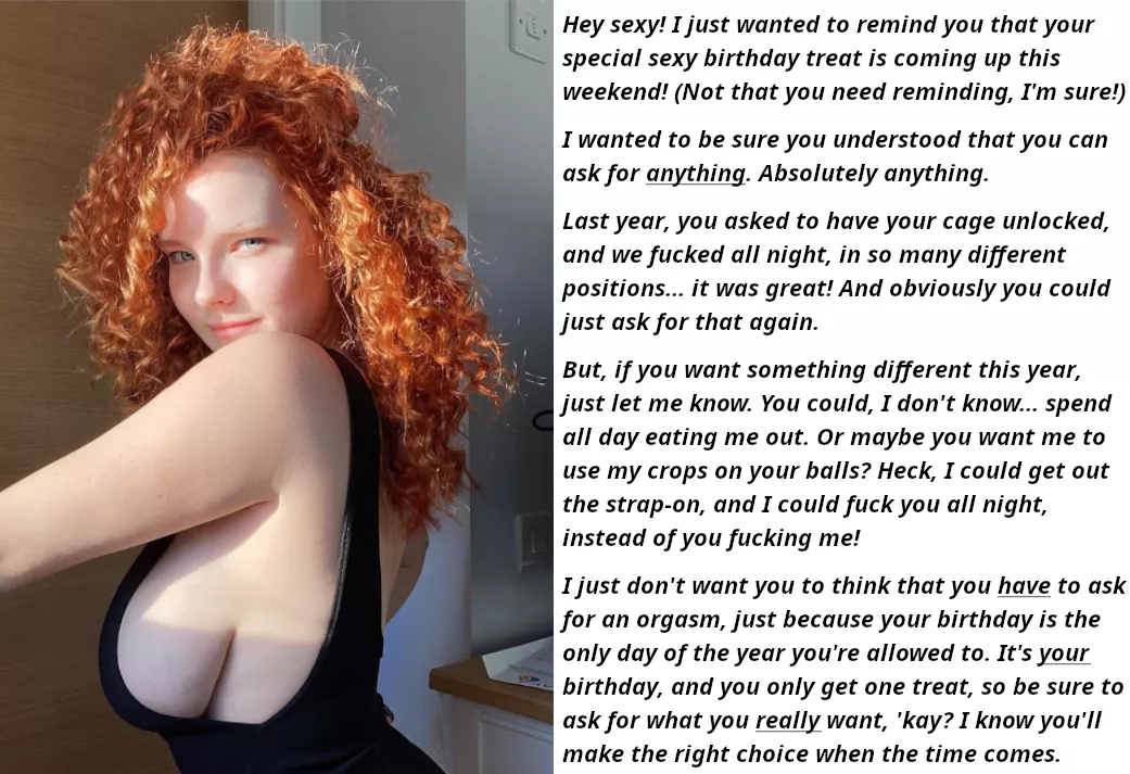 You Get One Request On Your Birthday posted by SlavesSpecialDay