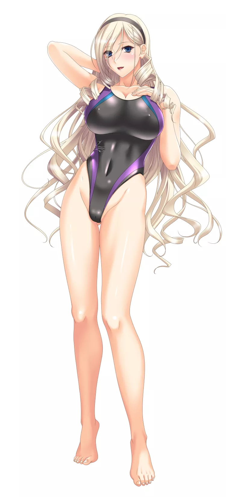 Celia Kumani Entory Flaunting her Two-tone Black Swimsuit [Walkure Romanze] (Mizoro Tadashi) posted by ecchi_neko