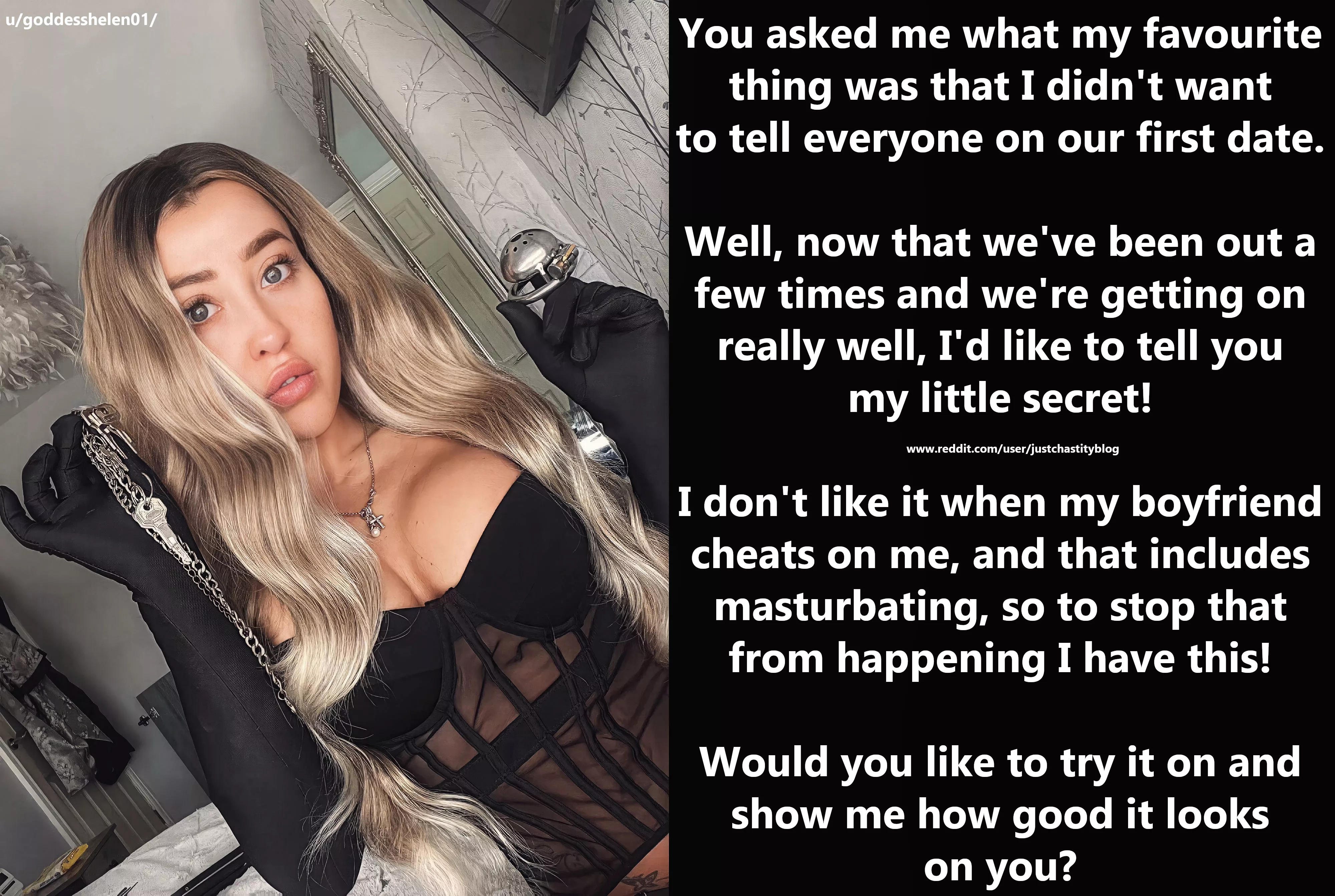 Well, you've met the right girl, haven't you? posted by justchastityblog