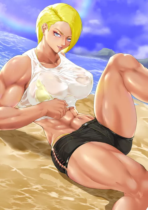 Blonde at the beach [Artist: himazin29gou] by ComaOfSouls