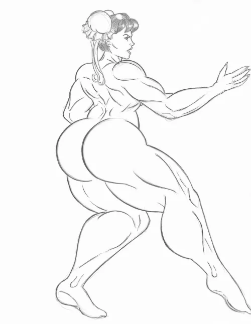 Chun-Li's Warrior Stance (Nude) by Jabroniville2