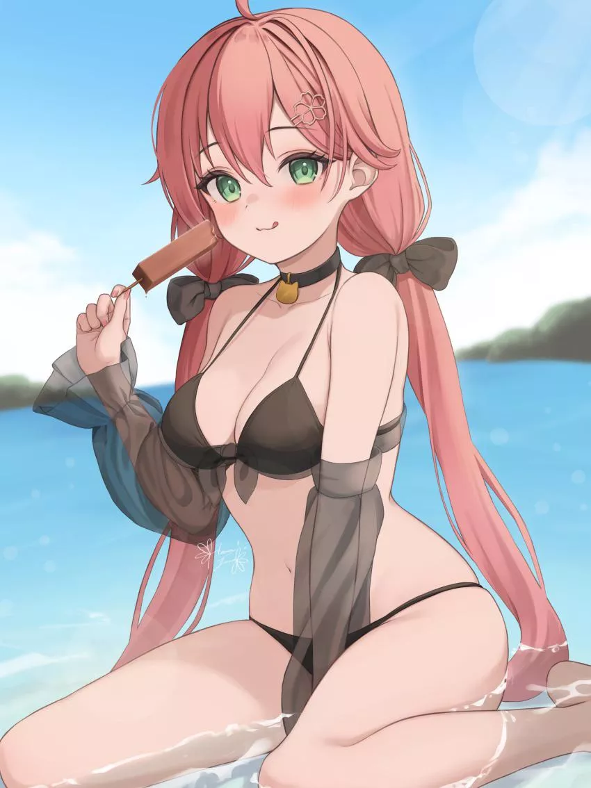 Enjoying a popsicle on her knees posted by reversedturnover