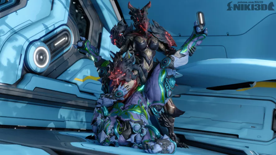 [Voruna + Hildryn] Voruna Asserting Her Dominance [Niki3d) by Darthmufin